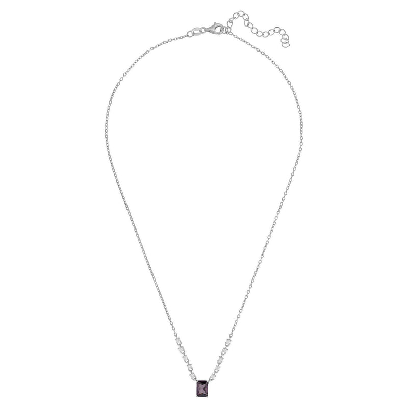 Claudia Gemstone Pendant Necklace Silver Lilac Amethyst |  quirkitrendz.