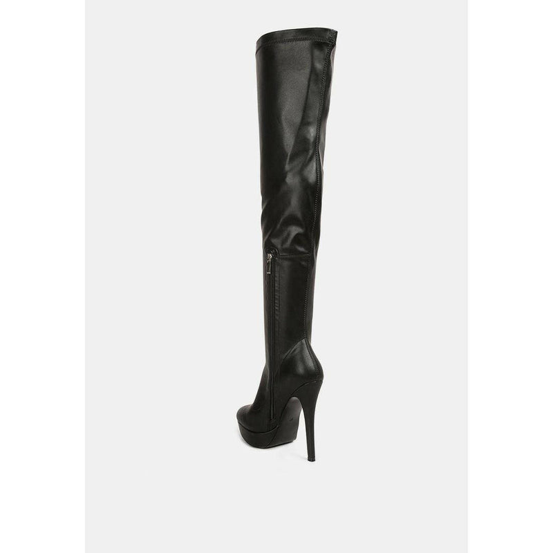 Confetti Stretch Pu High Heel Long Boots - quirkitrendz