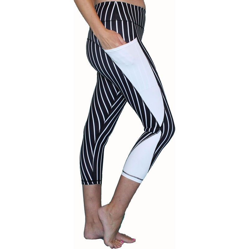 Vertical Stripe - Black and White - Pocket Tights.