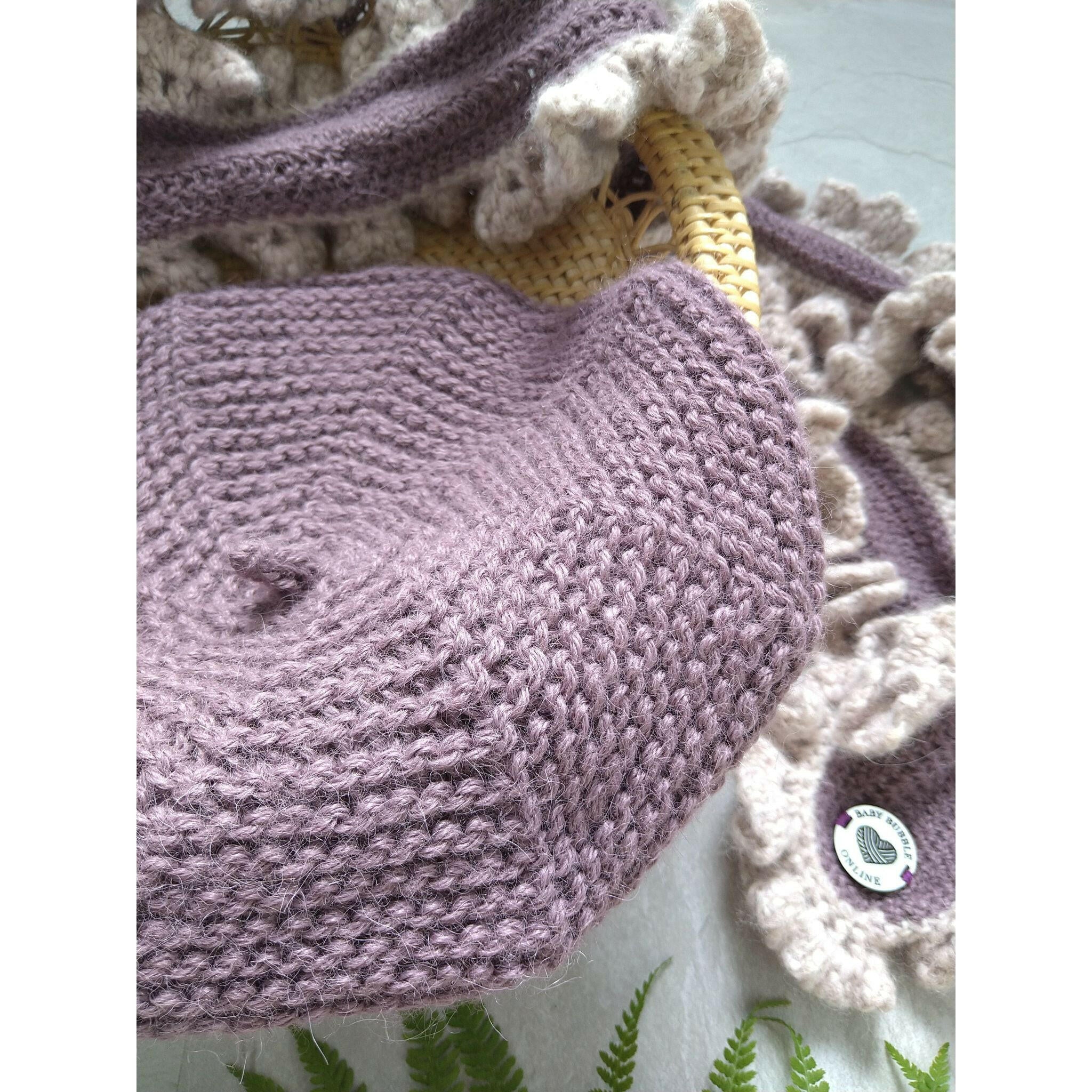 Mauve Alpaca Set (Beret & Scarf).