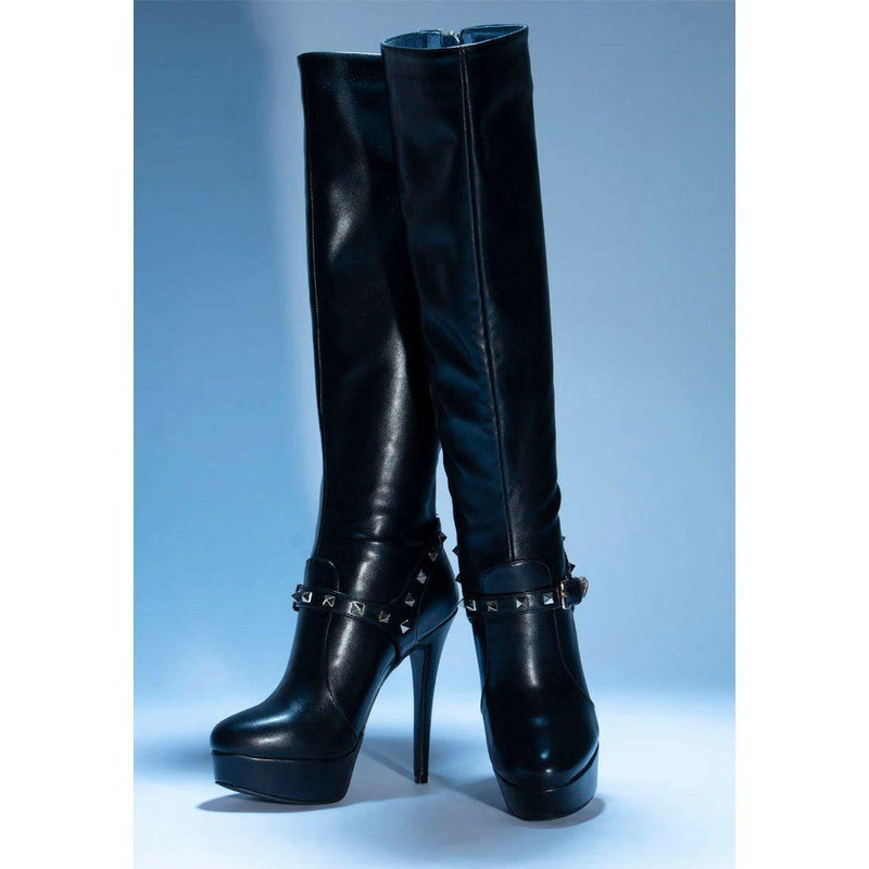 Daphne Stiletto Heeled Mid Calf Boots - quirkitrendz