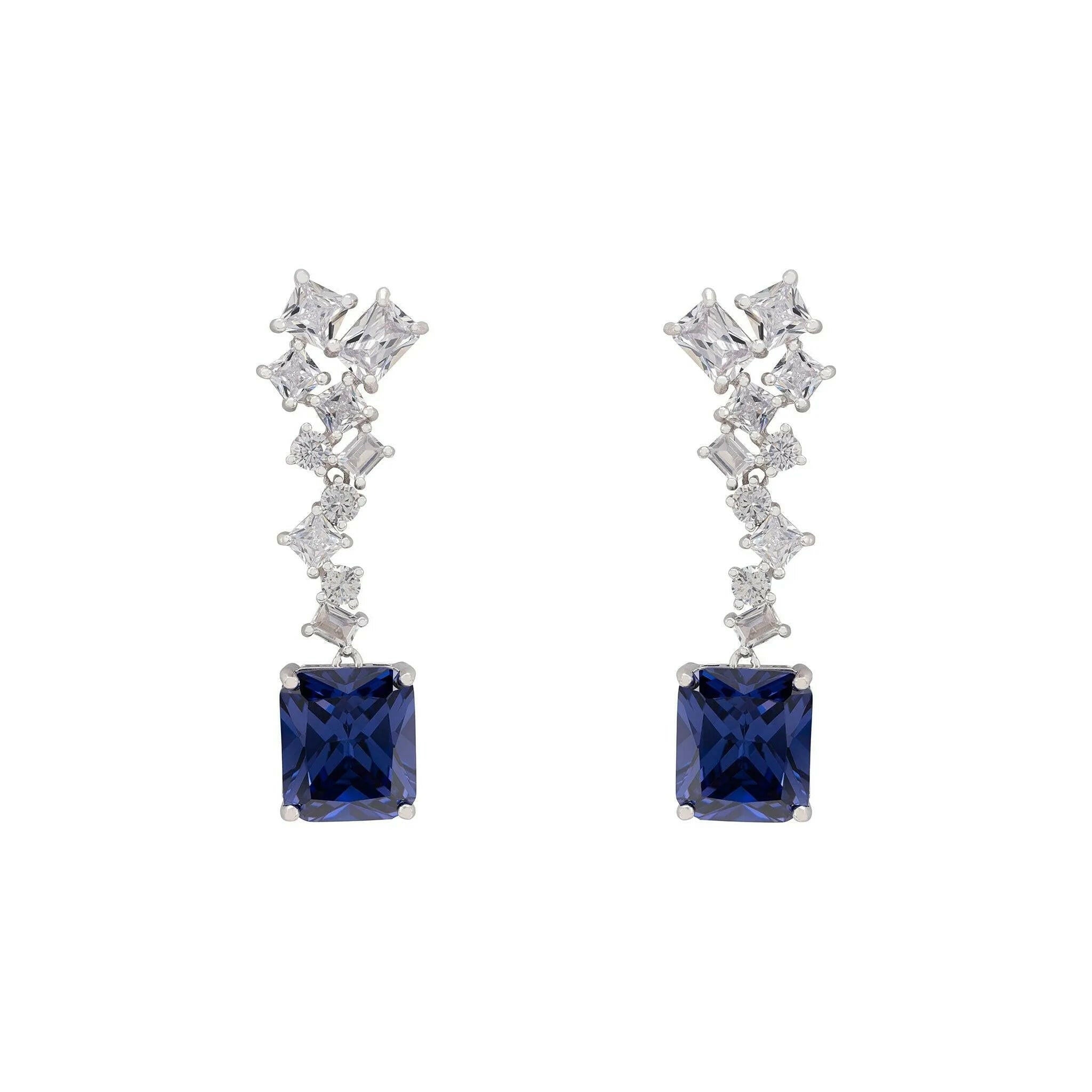 Diana Tanzanite Drop Earrings Silver.