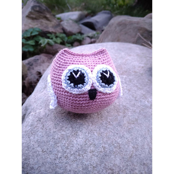 Pink Owl Baby Rattle.