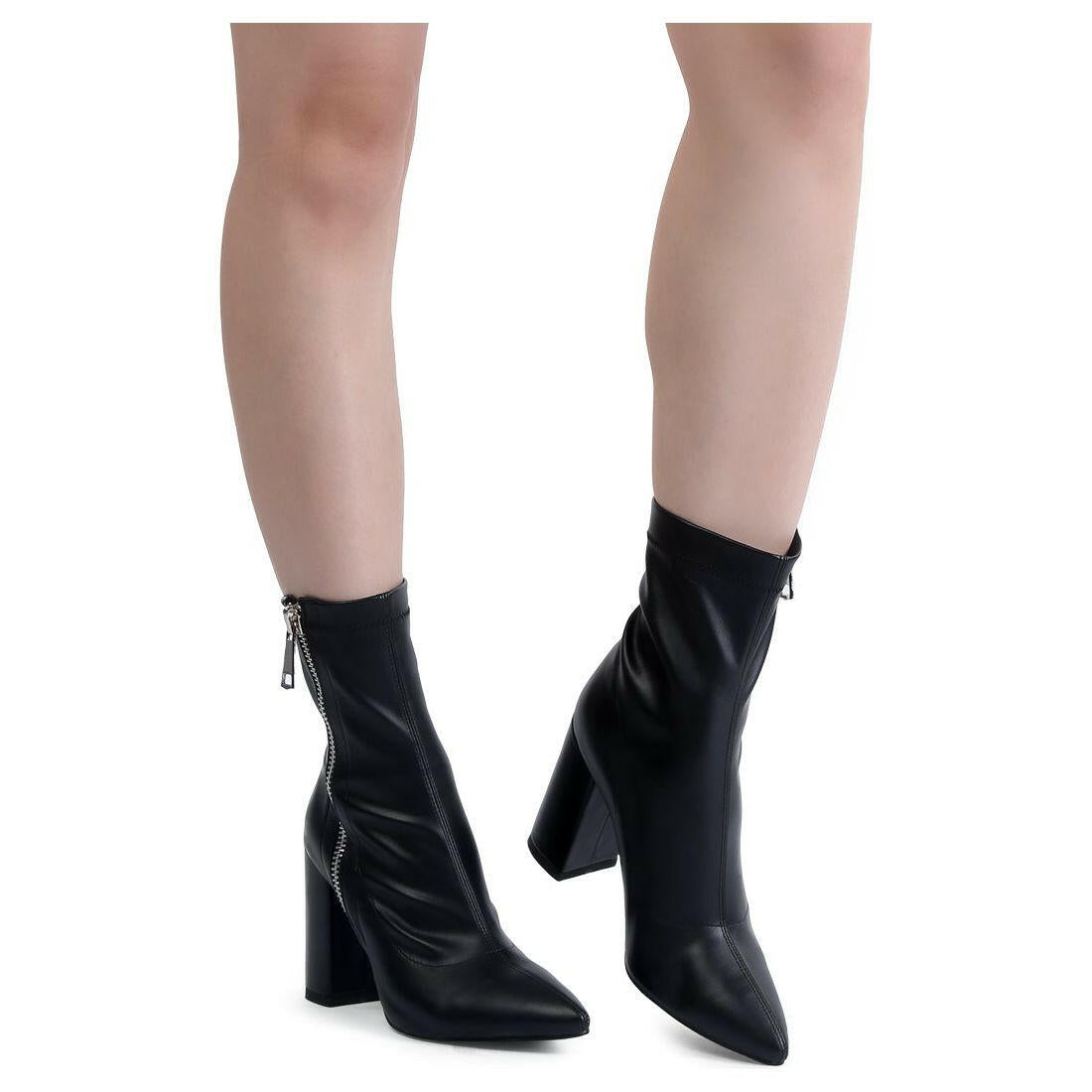 Valeria Pointed Toe High Ankle Boots.