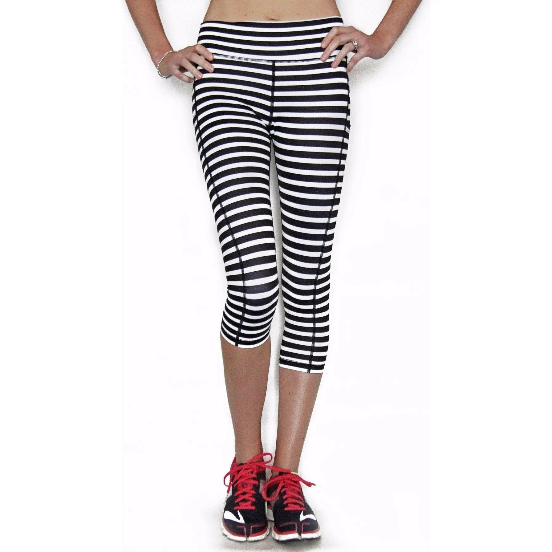 Black and White Stripe - Pocket Capri.