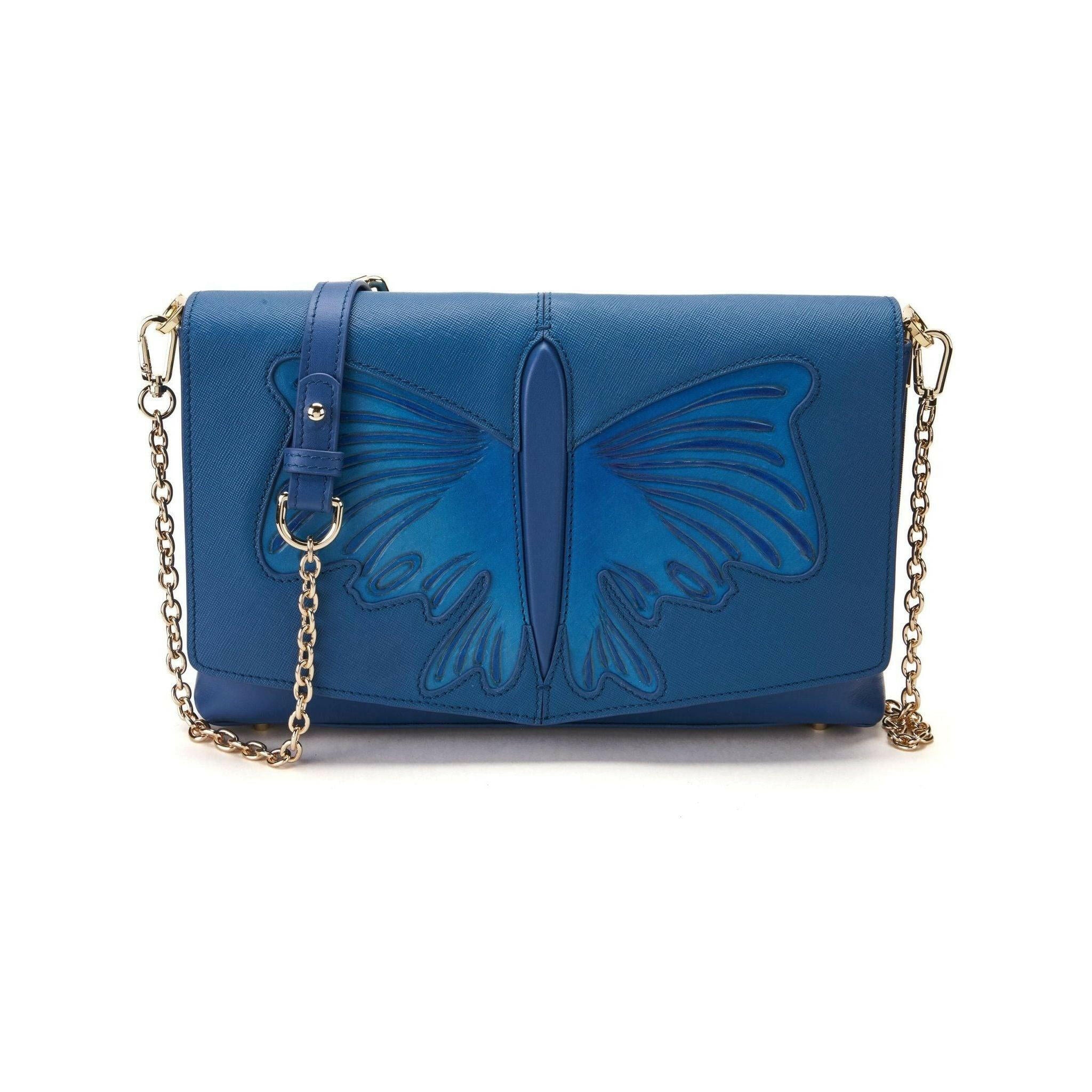 Enigma Butterfly Blue Crossbody.