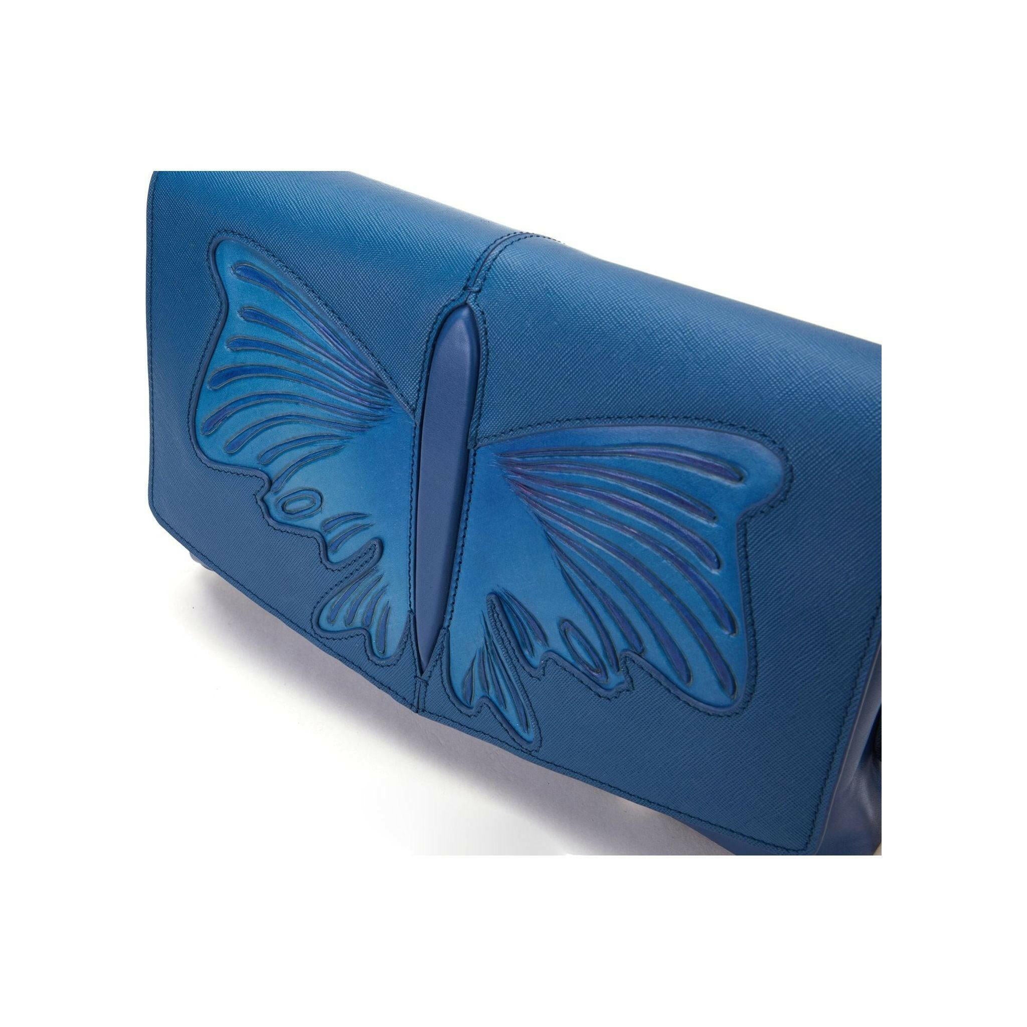 Enigma Butterfly Blue Crossbody.