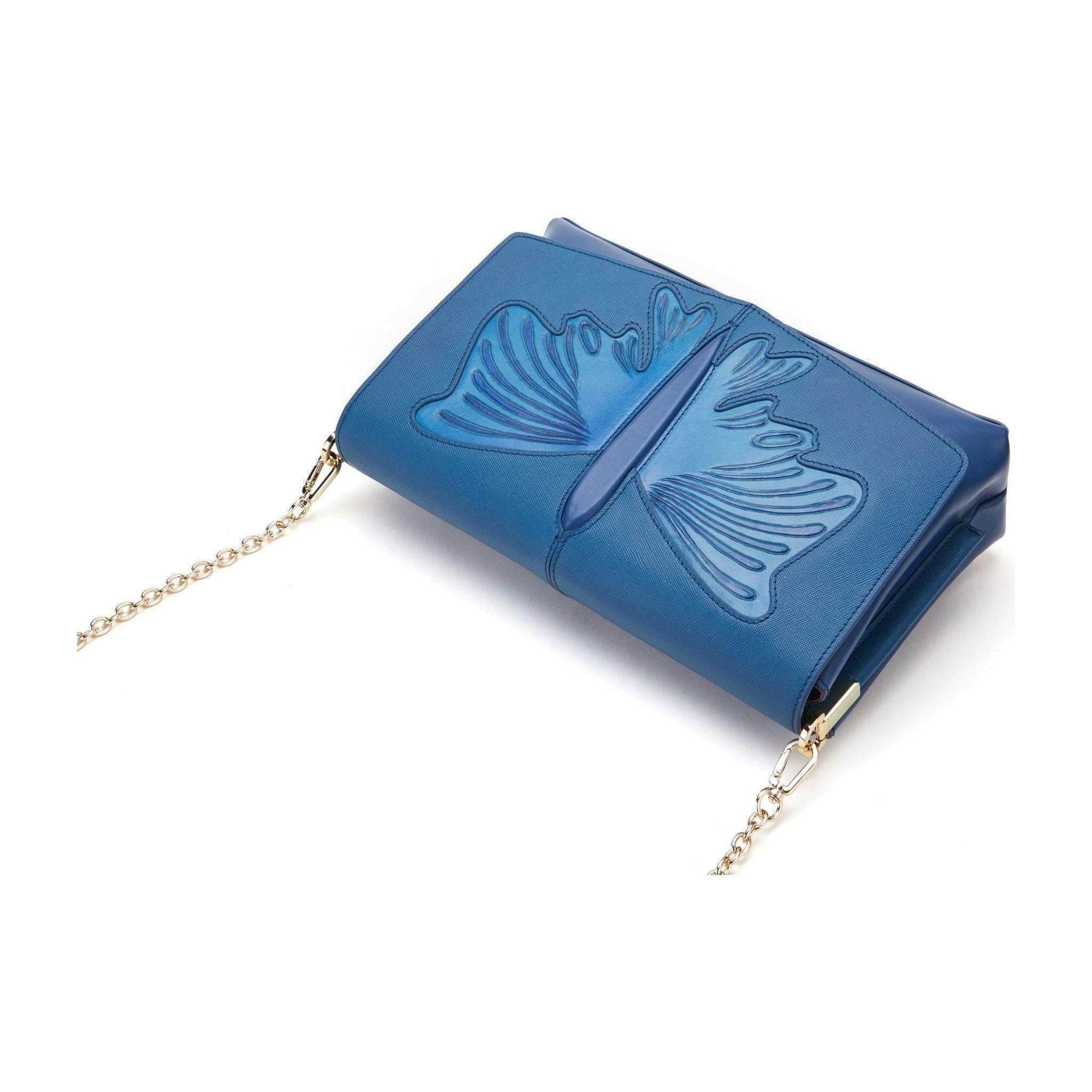 Enigma Butterfly Blue Crossbody.