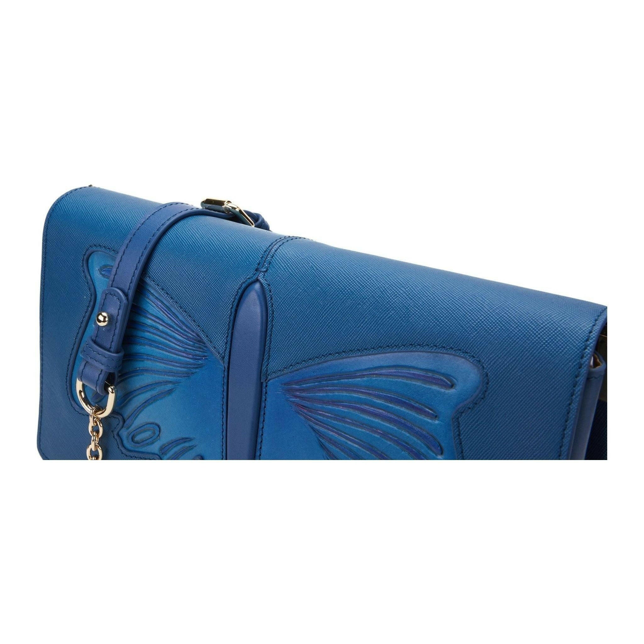 Enigma Butterfly Blue Crossbody.