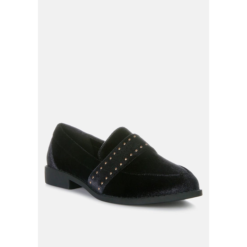 Walkin Stud Detail Velvet Loafers.