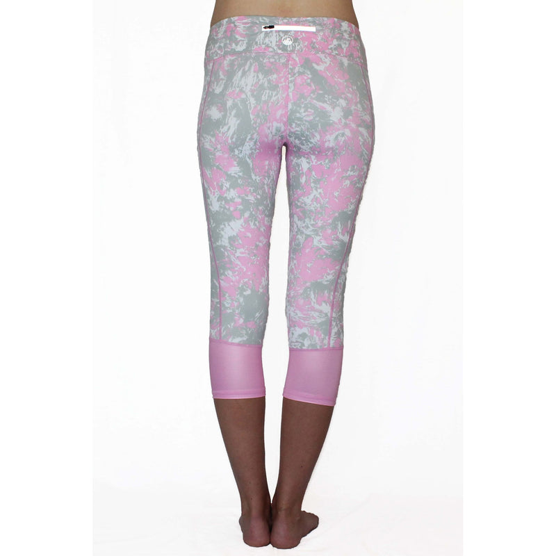 Pink and Gray Marble Moto - Pocket Capri.