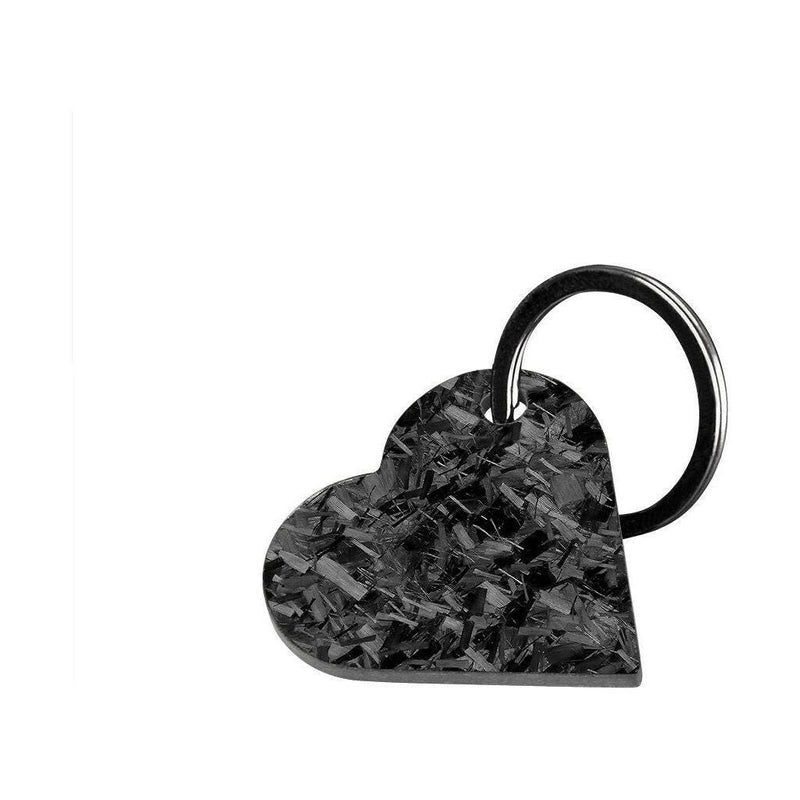 Forged Carbon Fiber Heart Shaped Keychain.