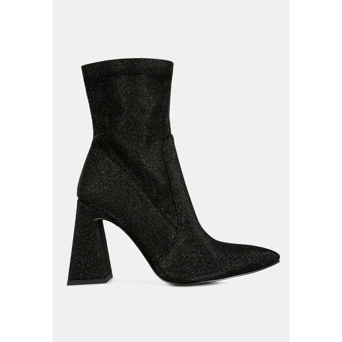 Hustlers Shimmer Block Heeled Ankle Boots.