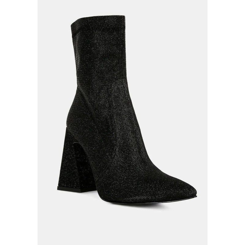 Hustlers Shimmer Block Heeled Ankle Boots - quirkitrendz