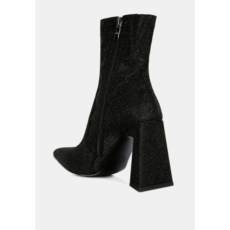 Hustlers Shimmer Block Heeled Ankle Boots - quirkitrendz