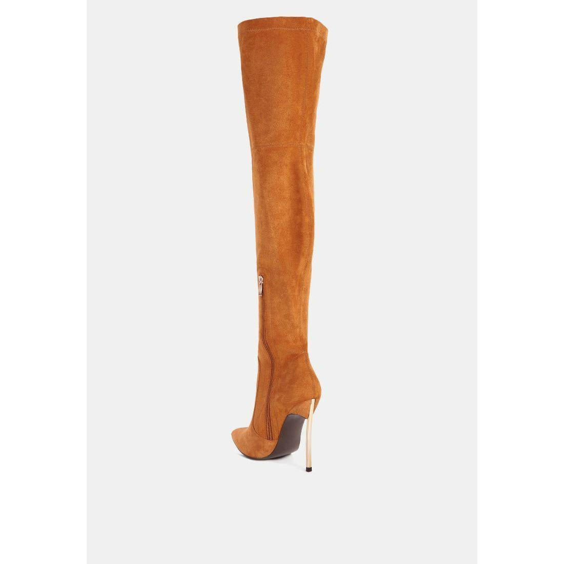 Jaynetts Stretch Suede Micro High Knee Boots.