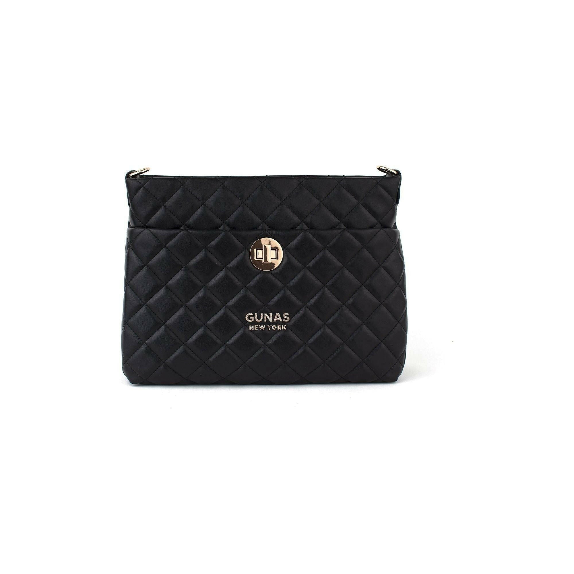 Koi - Black Quilted Vegan Leather Purse.