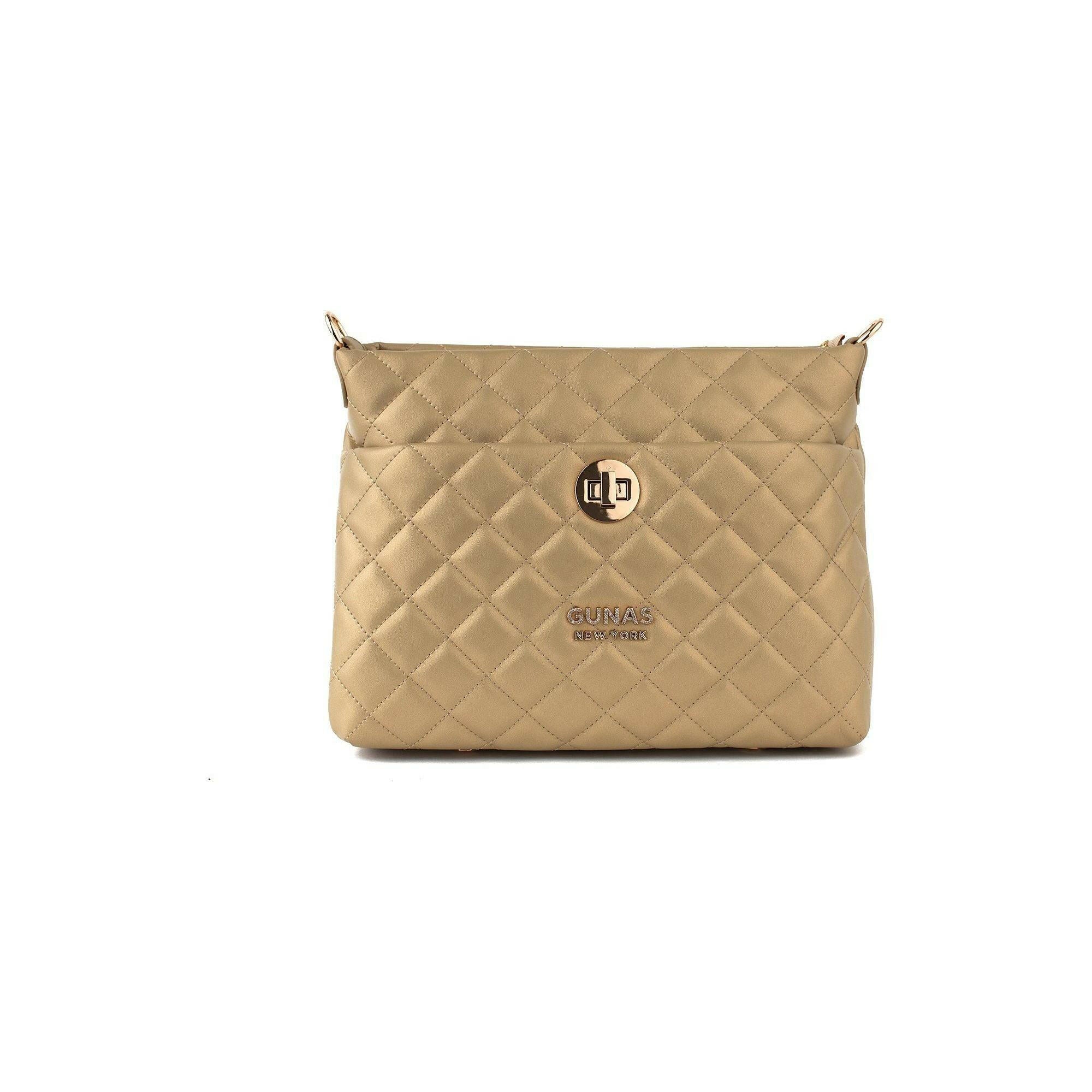 Koi - Gold Quilted Vegan Leather Purse.