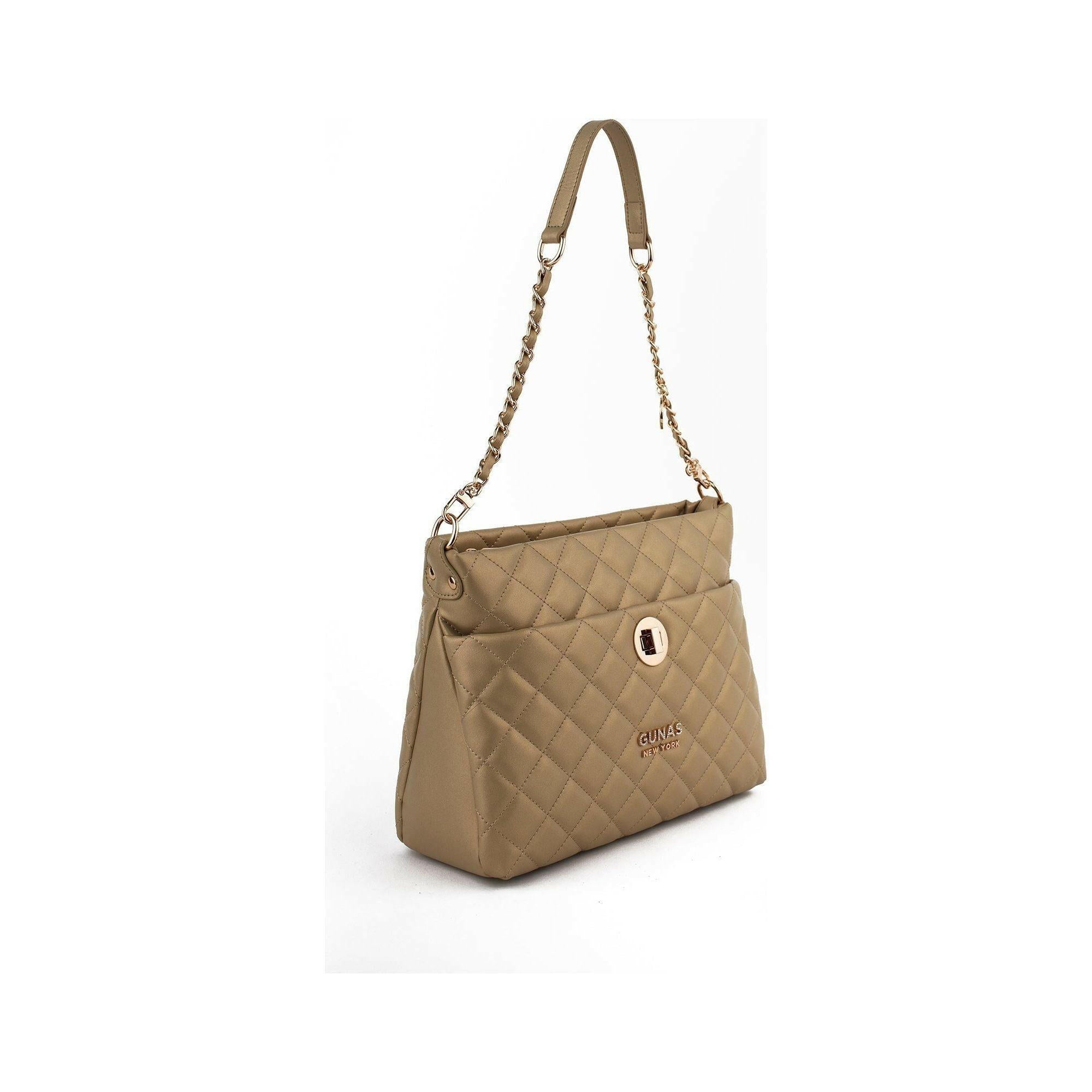 Koi - Gold Quilted Vegan Leather Purse.