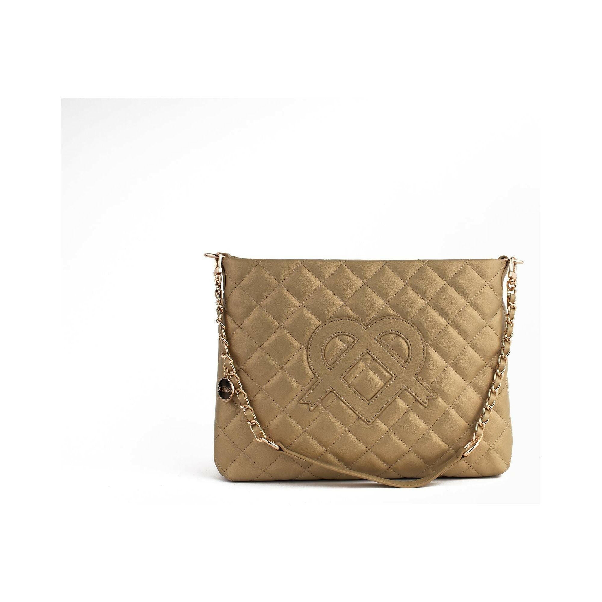 Koi - Gold Quilted Vegan Leather Purse.