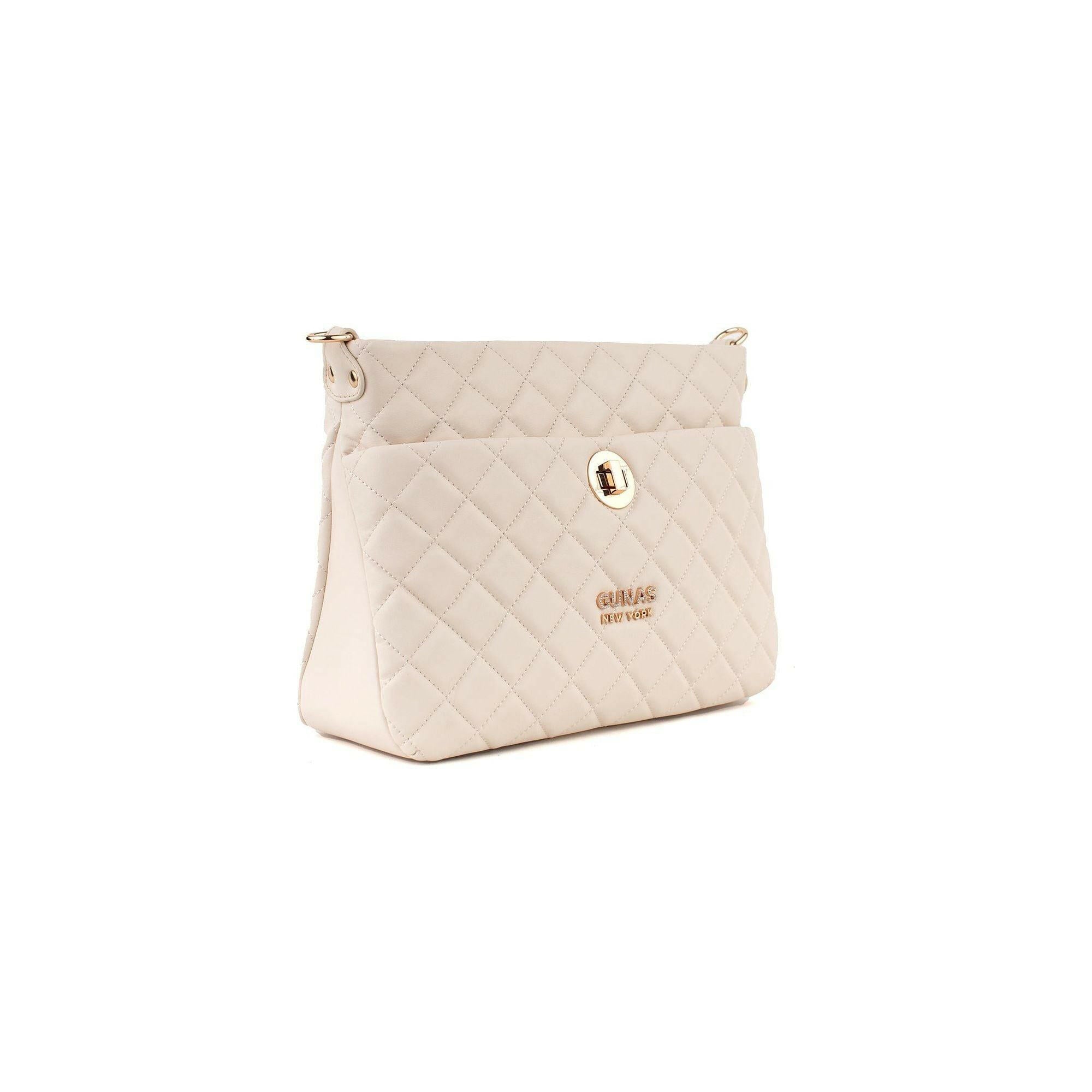 Koi - Off-White Quilted Vegan Leather Purse.