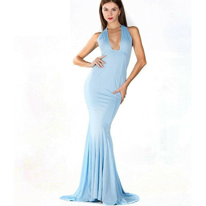 Light Blue Evening Gown |  quirkitrendz.