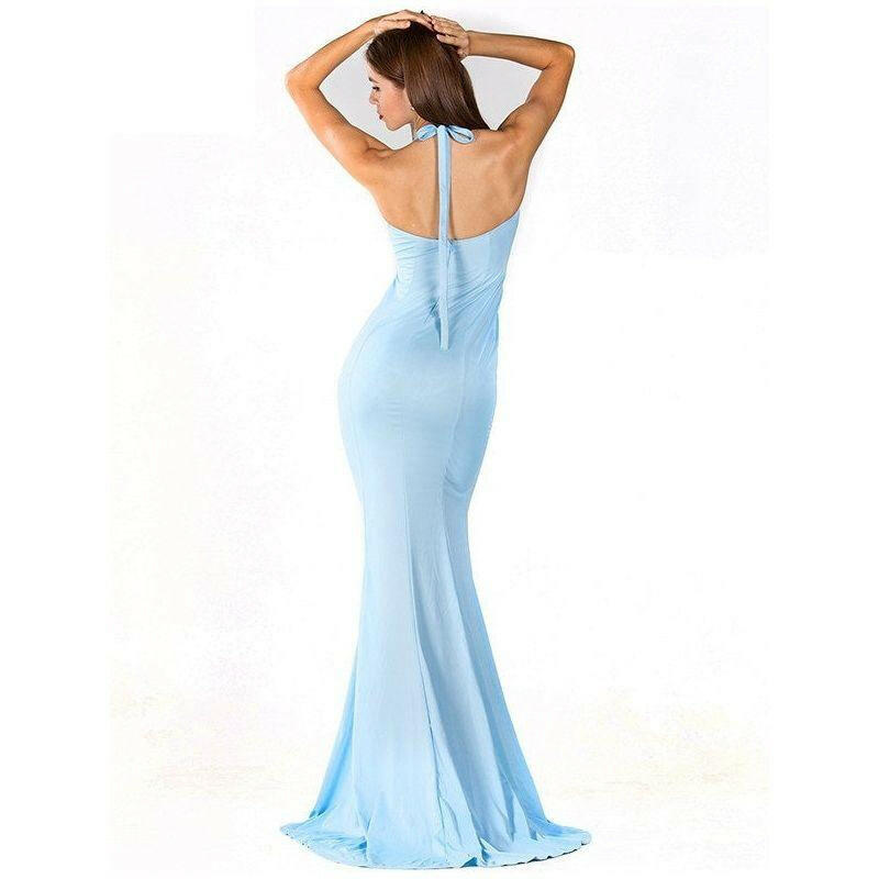 Light Blue Evening Gown |  quirkitrendz.