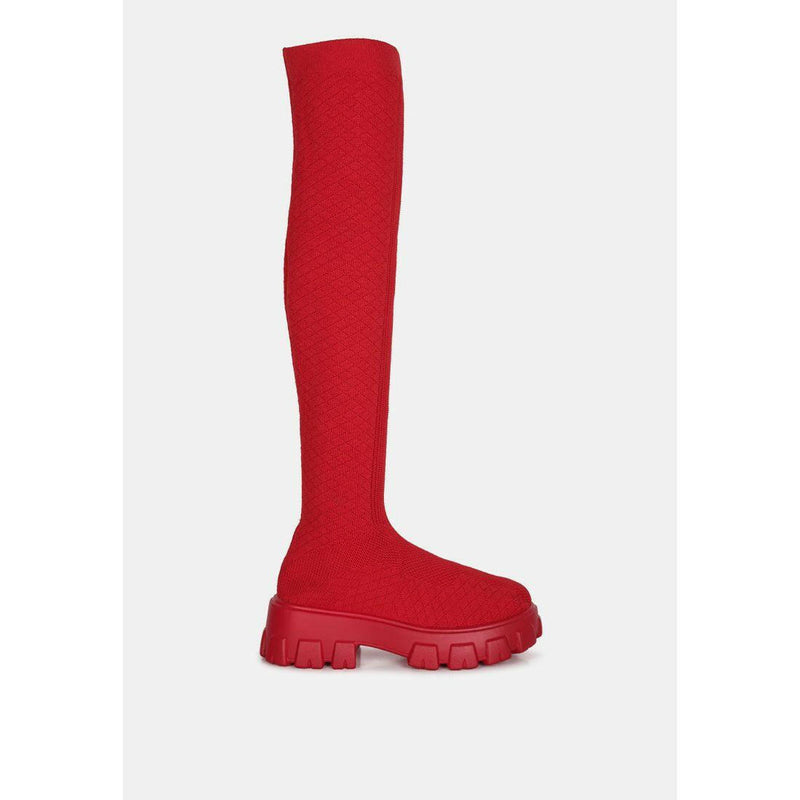 Loro Stretch Knit Knee High Boots - quirkitrendz