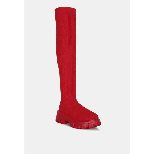 Loro Stretch Knit Knee High Boots - quirkitrendz