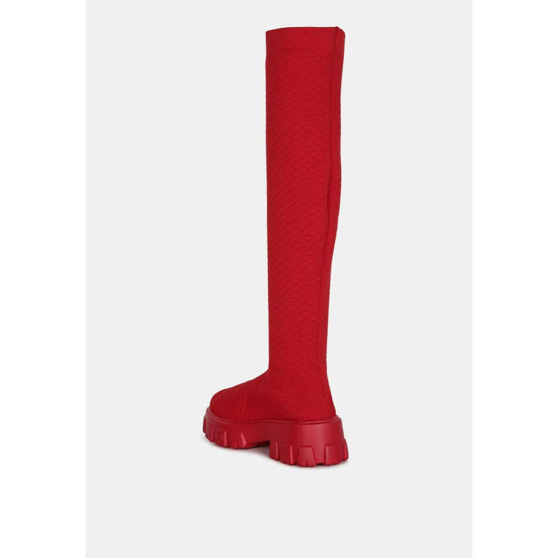 Loro Stretch Knit Knee High Boots - quirkitrendz