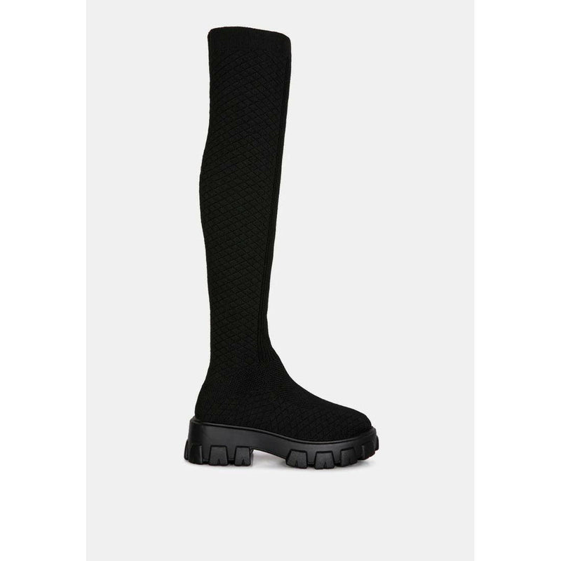 Loro Stretch Knit Knee High Boots - quirkitrendz