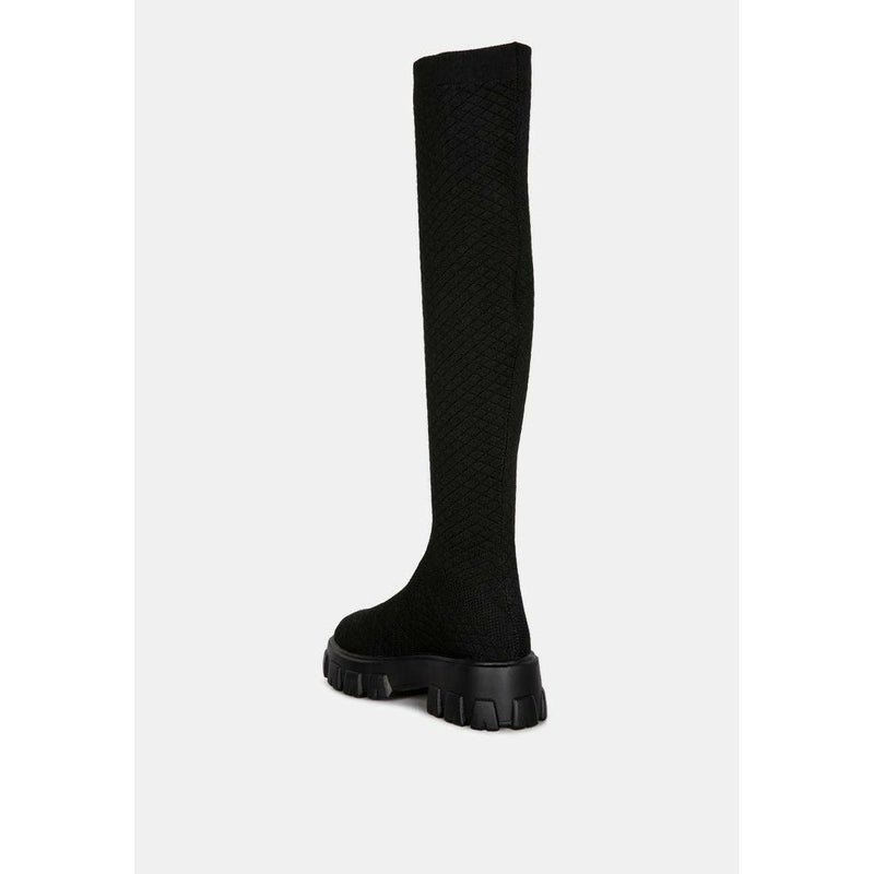 Loro Stretch Knit Knee High Boots - quirkitrendz