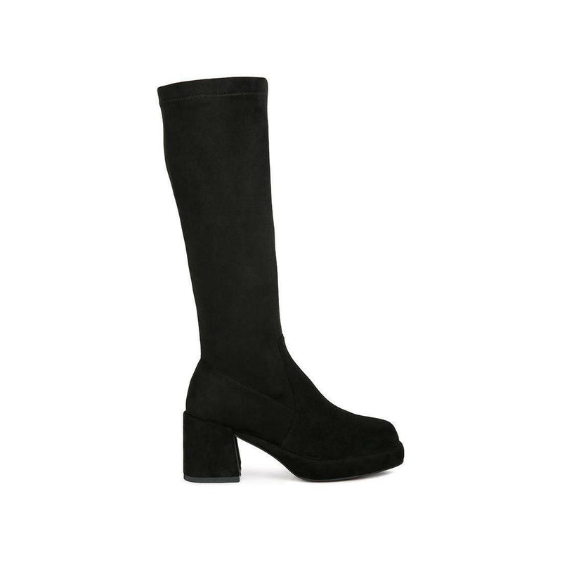 Morpin Stretch Suede Calf Boots |  quirkitrendz.