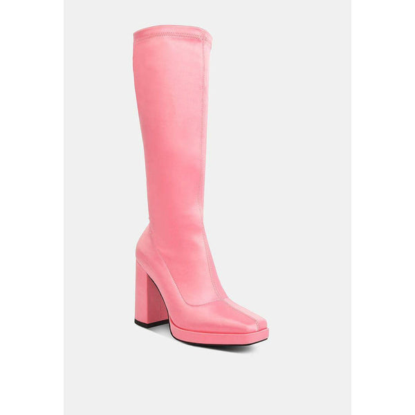 Presto Stretch Satin Long Boot |  quirkitrendz.