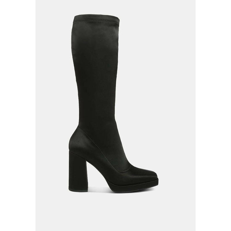 Presto Stretch Satin Long Boot |  quirkitrendz.