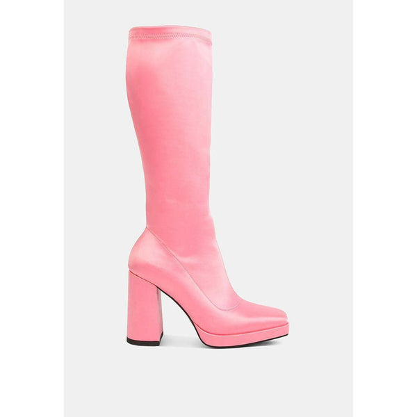 Presto Stretch Satin Long Boot |  quirkitrendz.