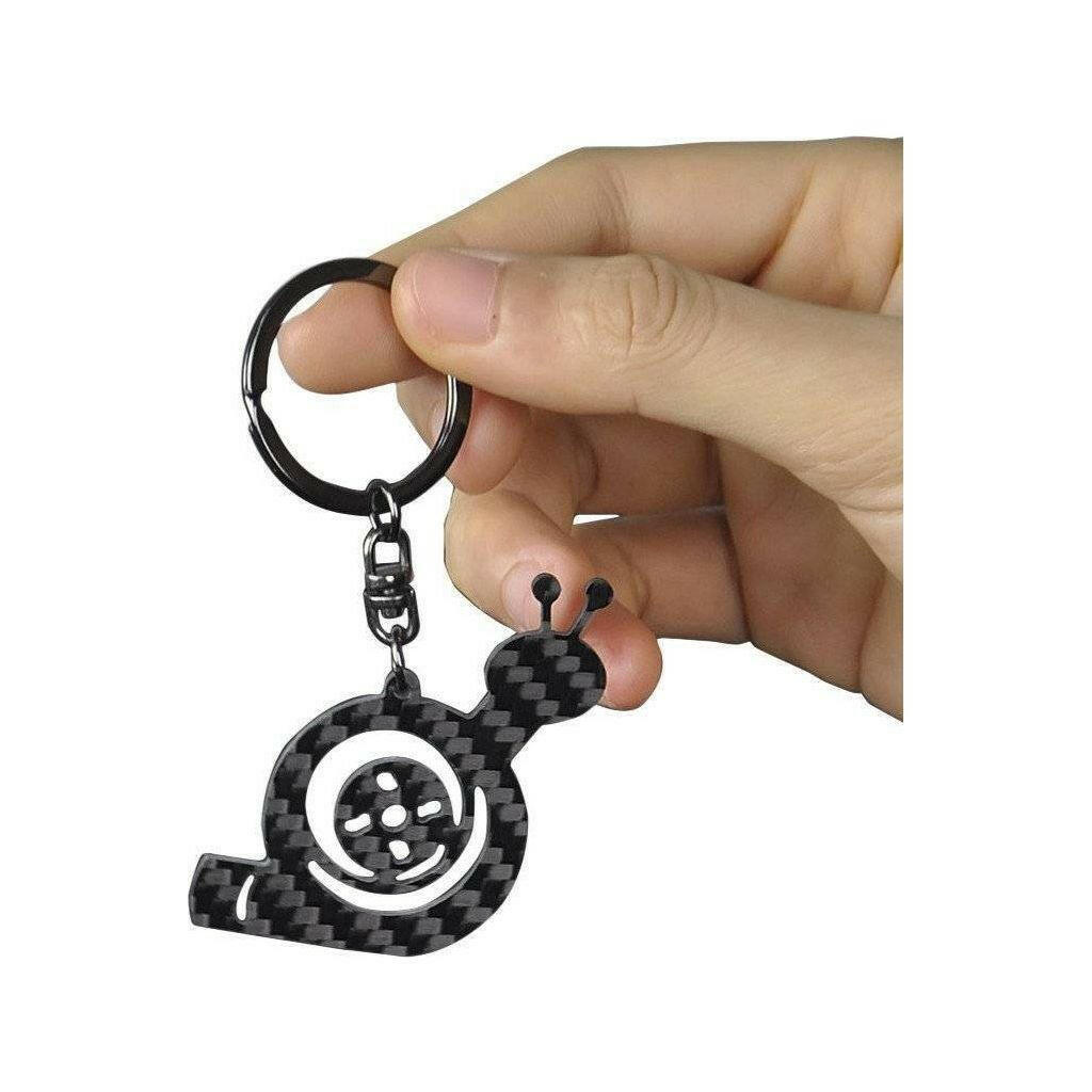 Real Carbon Fiber Turbo Snail Keychain.