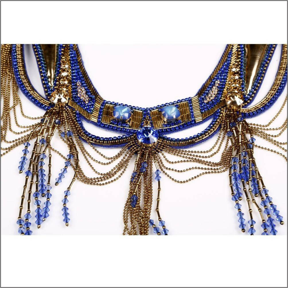 Sapphire & Gold Delphinia Necklace.