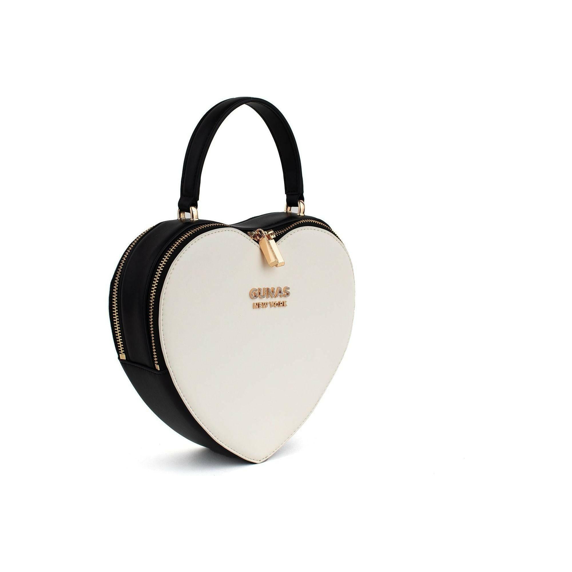 Sweetheart - Black & White Vegan Crossbody Bag.