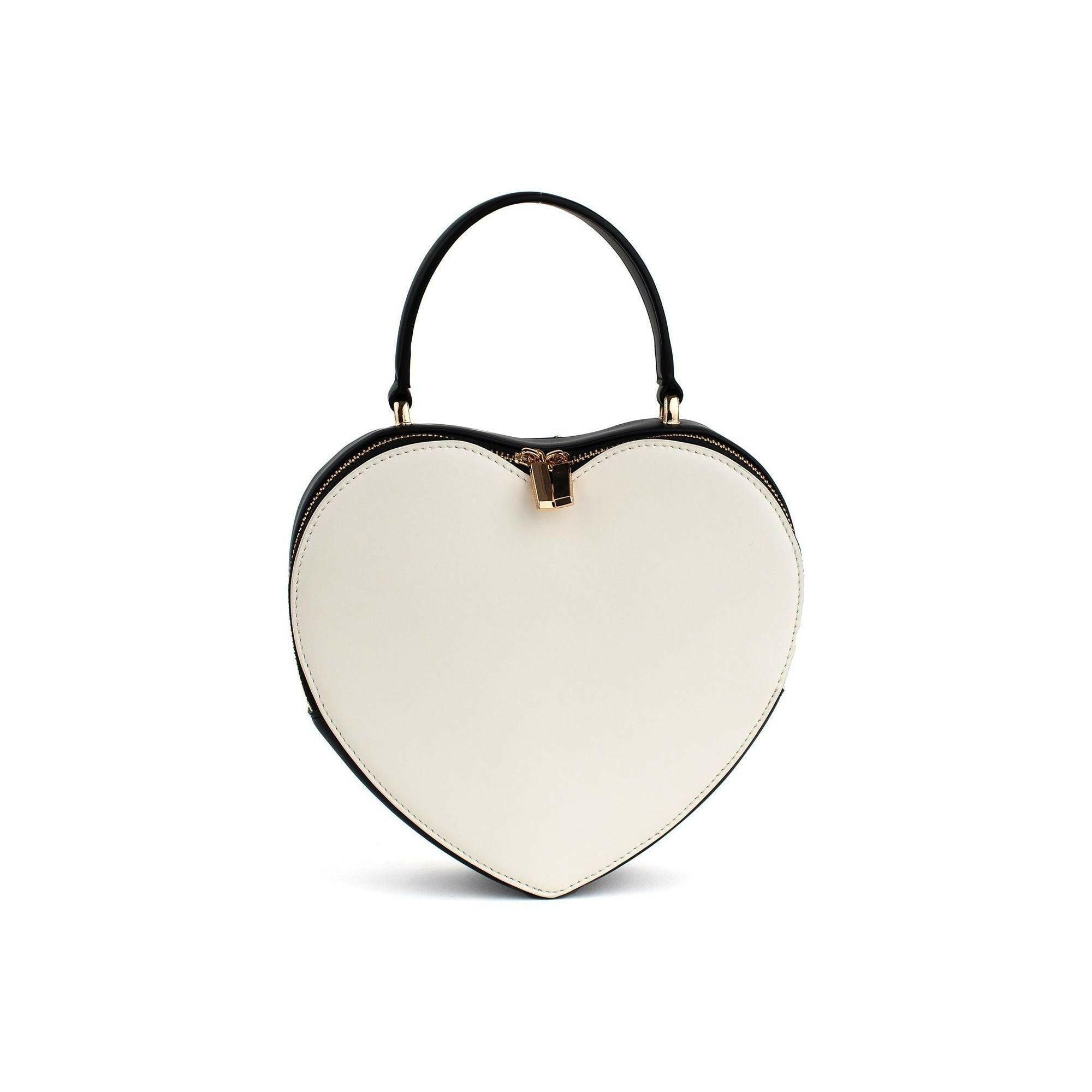 Sweetheart - Black & White Vegan Crossbody Bag.