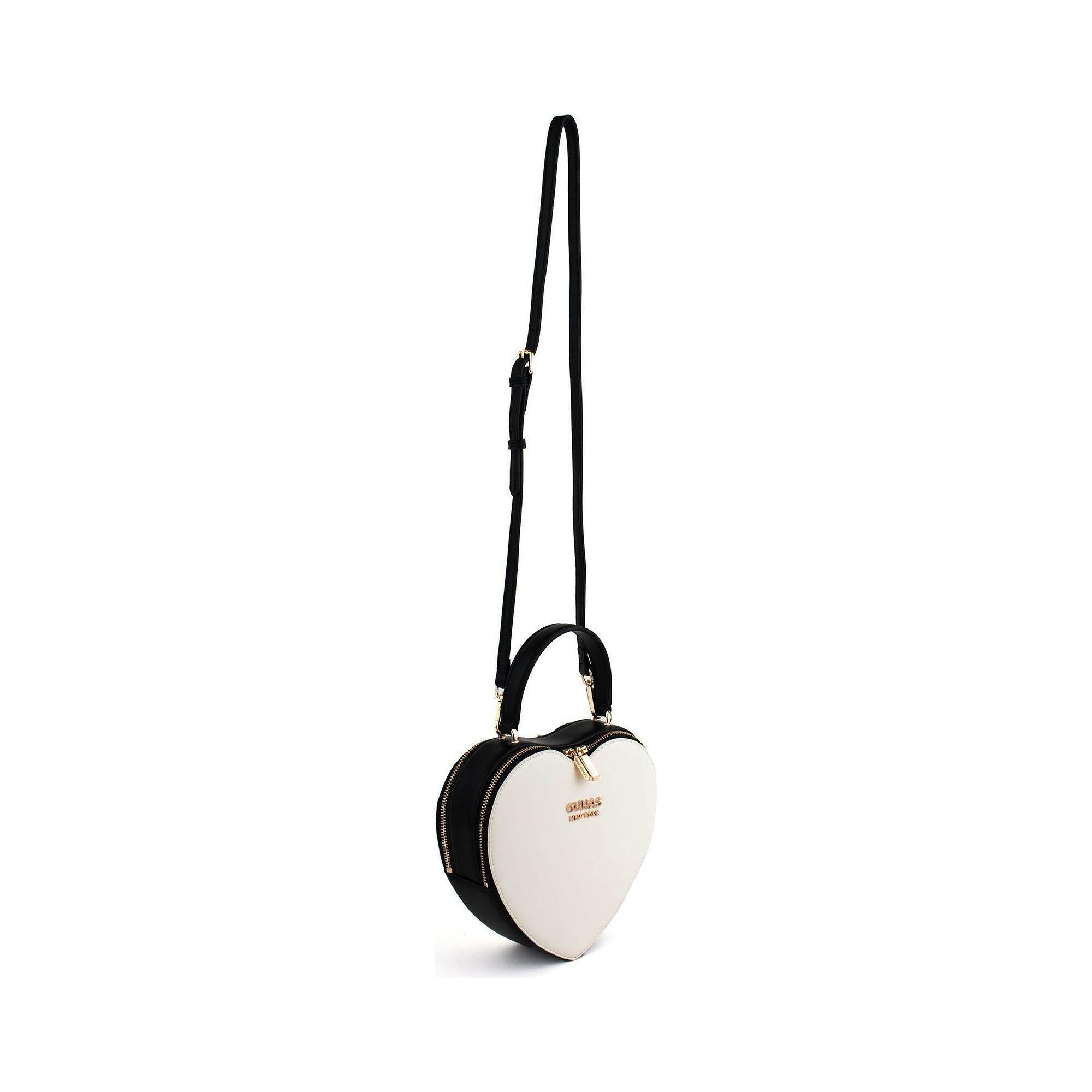 Sweetheart - Black & White Vegan Crossbody Bag.