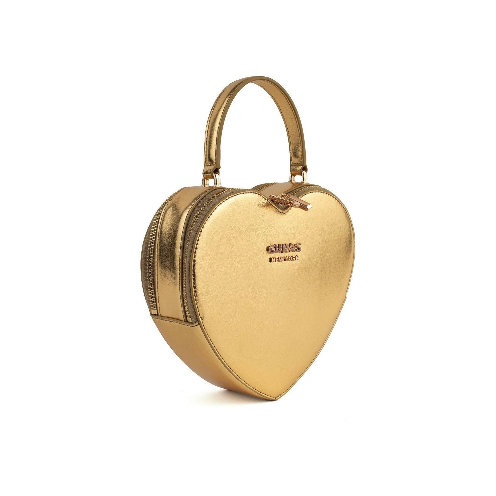 Sweetheart - Gold Vegan Crossbody Bag.