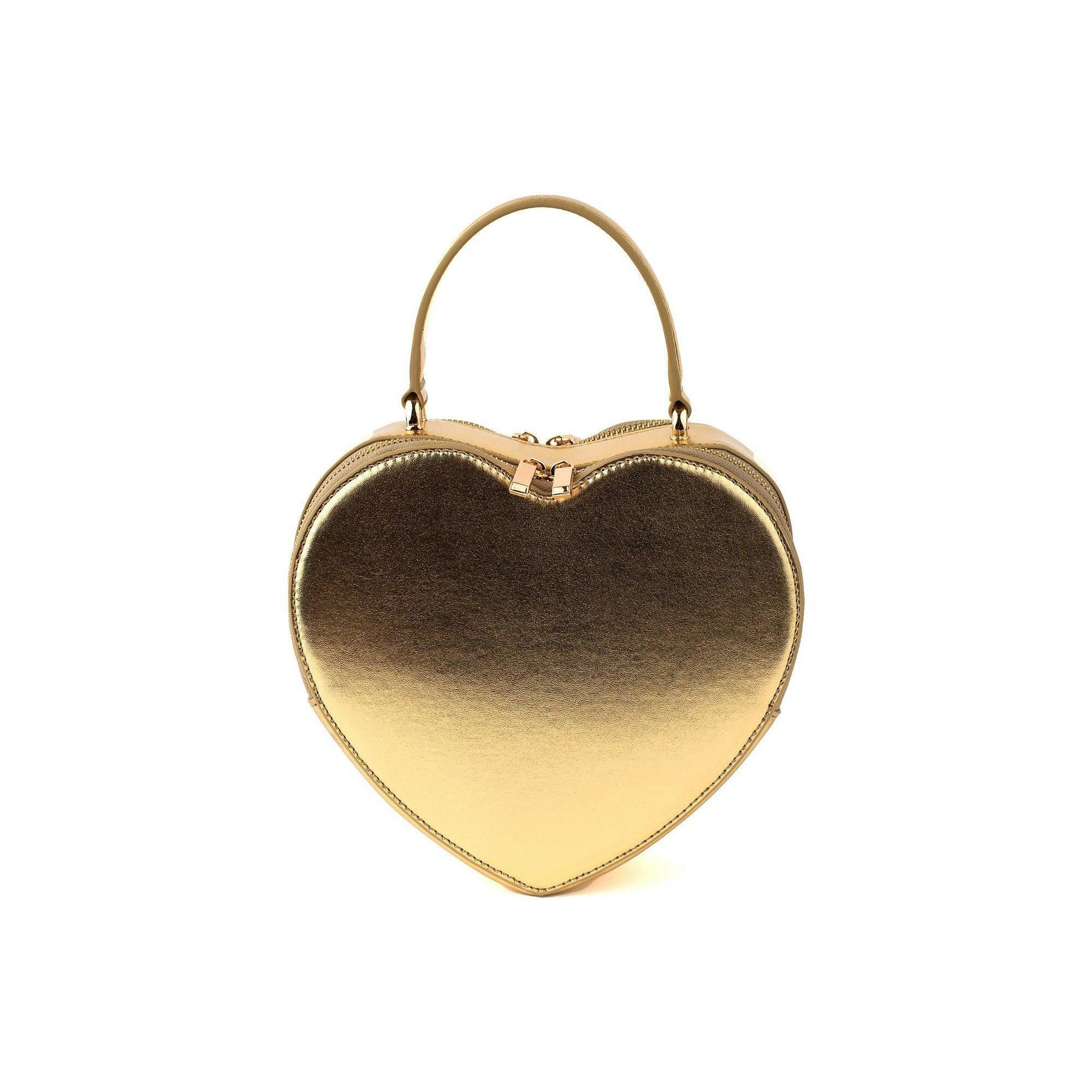 Sweetheart - Gold Vegan Crossbody Bag.