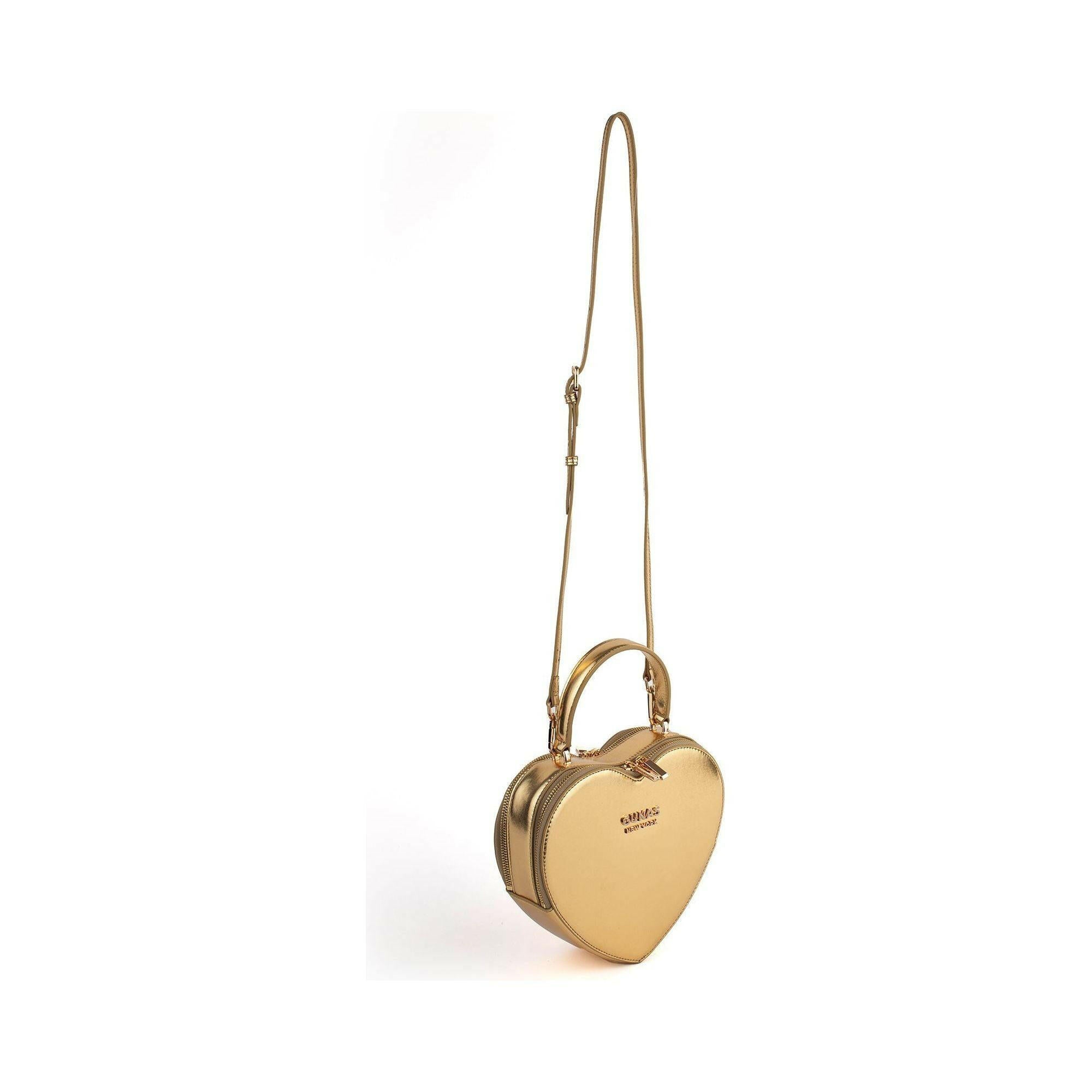 Sweetheart - Gold Vegan Crossbody Bag.