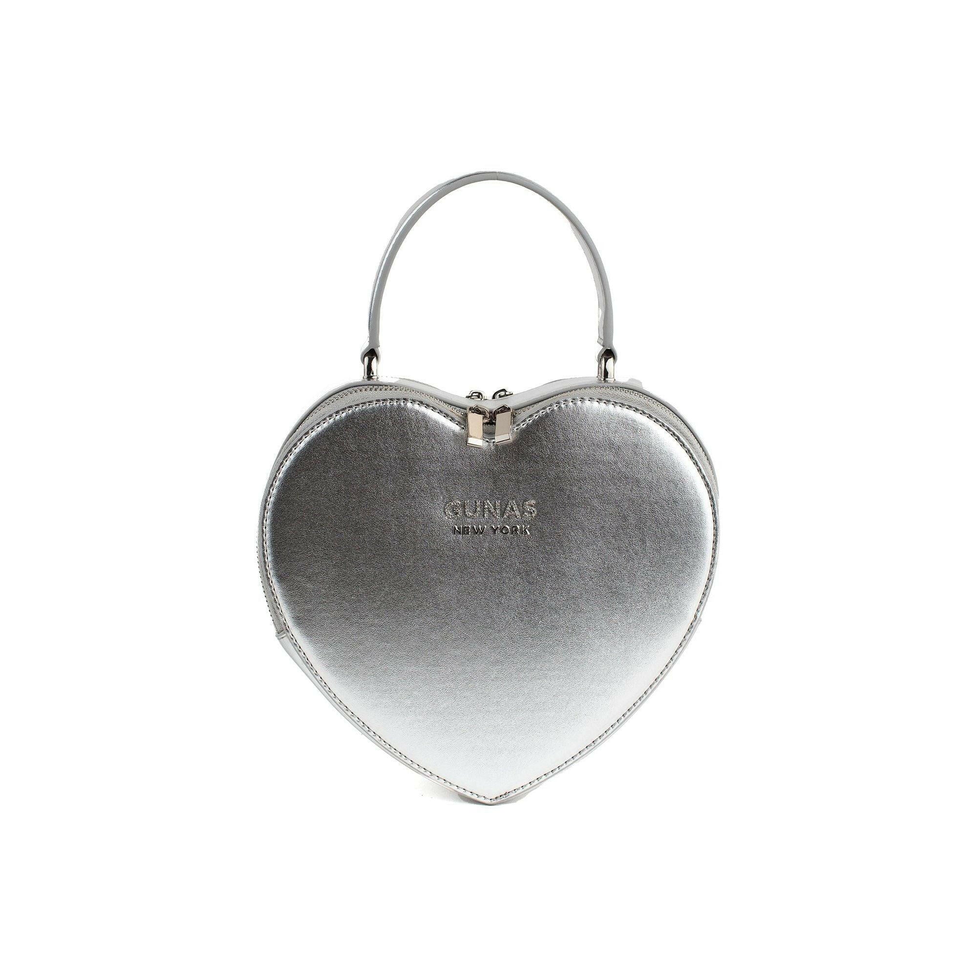 Sweetheart - Silver Vegan Crossbody Bag.