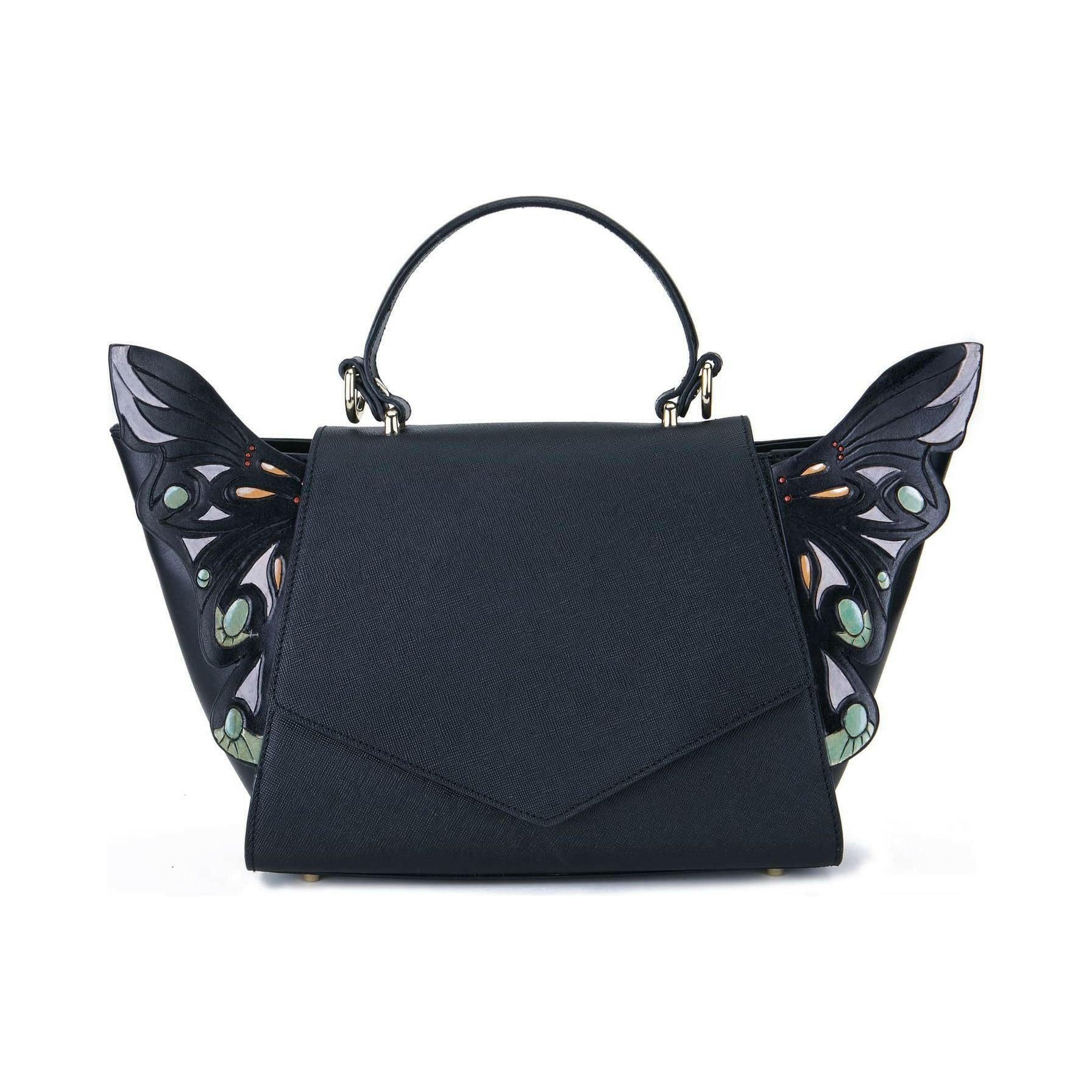 Wings Black Satchel.