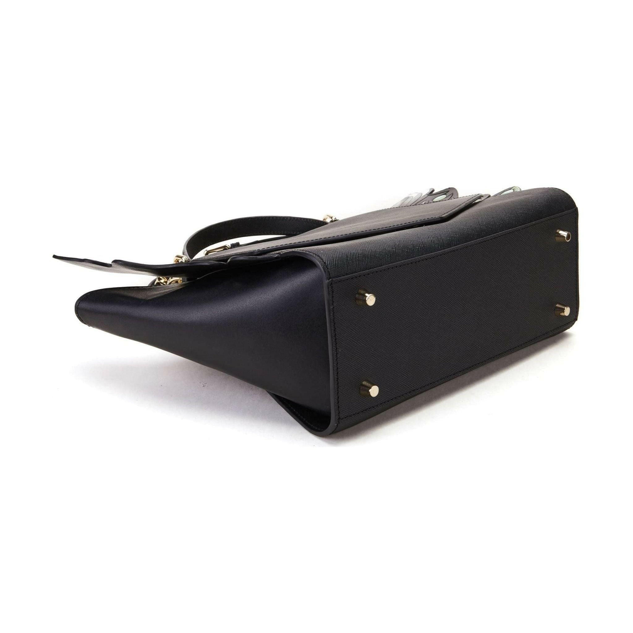 Wings Black Satchel.