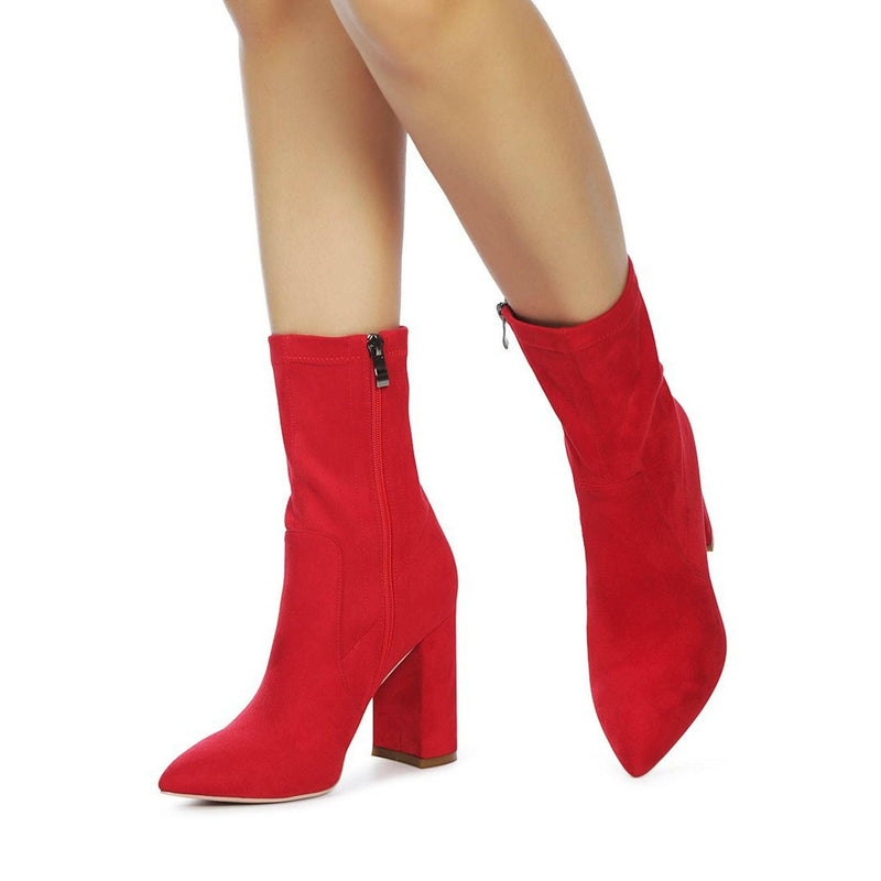 Zahara Faux Suede Block Heeled Boots |  quirkitrendz.