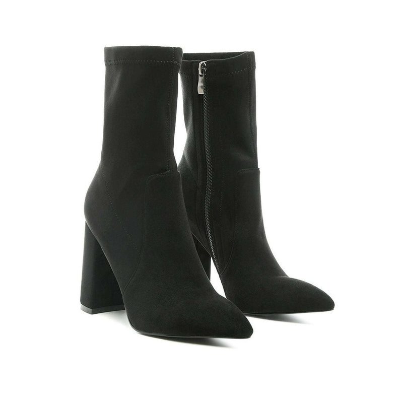 Zahara Faux Suede Block Heeled Boots |  quirkitrendz.